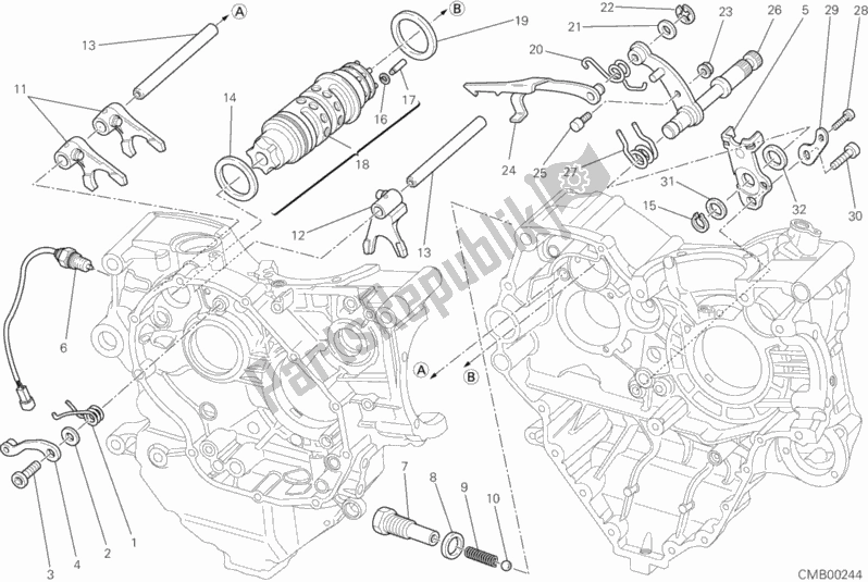 All parts for the Gear Change Mechanism of the Ducati Multistrada 1200 ABS 2010